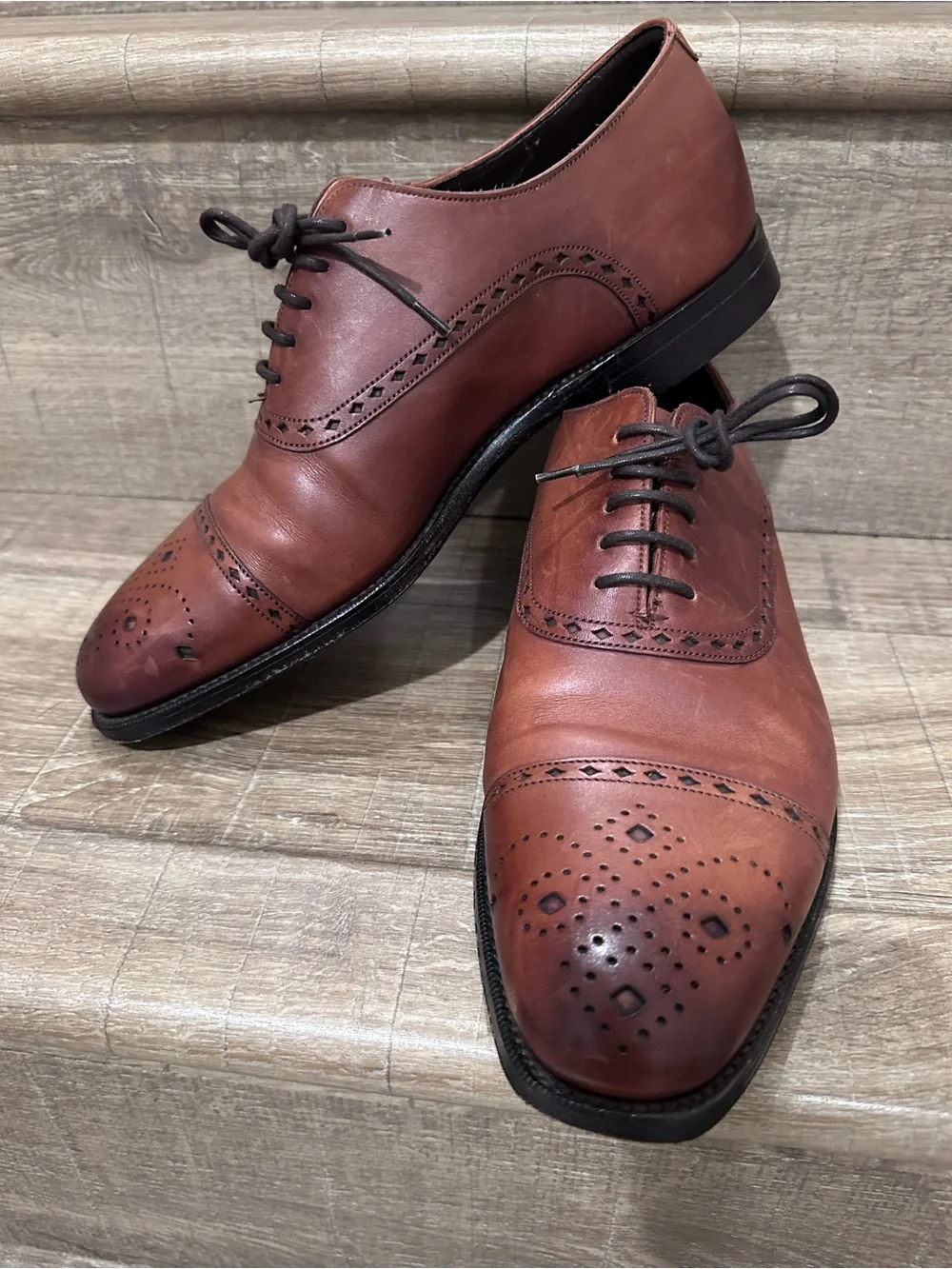 Stuart’s Choice Men's Brown Leather Brogue Oxfords Size7D Made in England